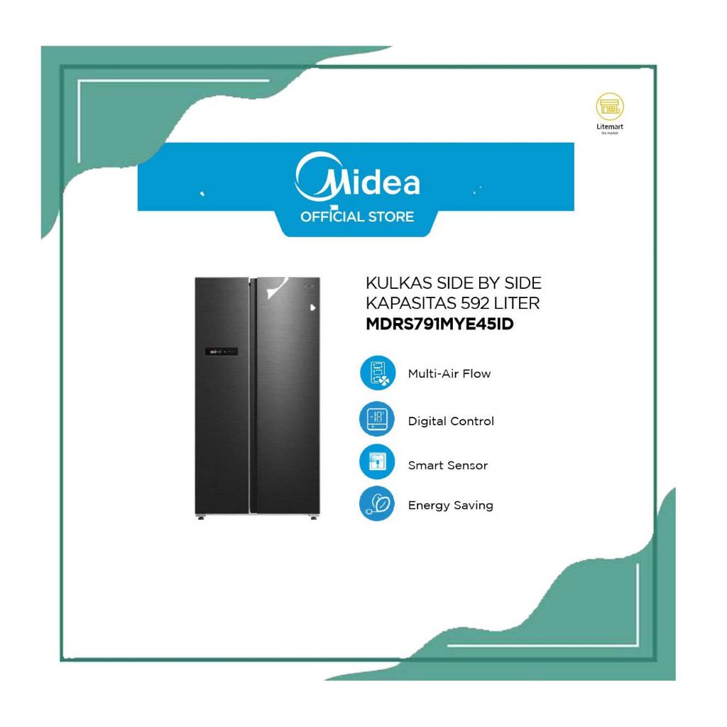 MIDEA KULKAS SIDE BY SIDE 2 PINTU MDRS791MYE45ID