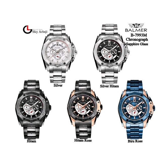 Balmer 7993 Jam Tangan Pria Chronograph Sapphire Glass
