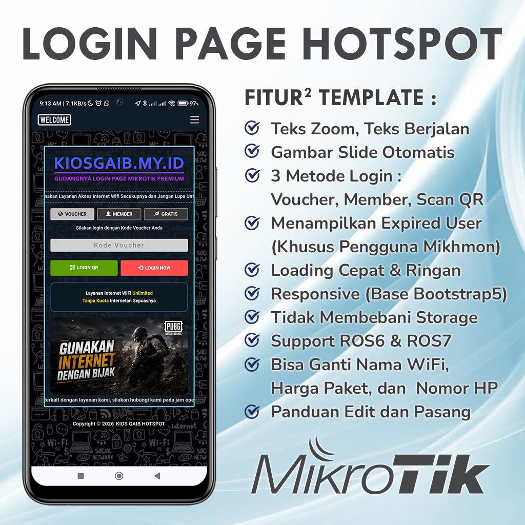NAVBAR GELAP - TEMPLATE LOGIN PAGE HOTSPOT MIKROTIK PREMIUM