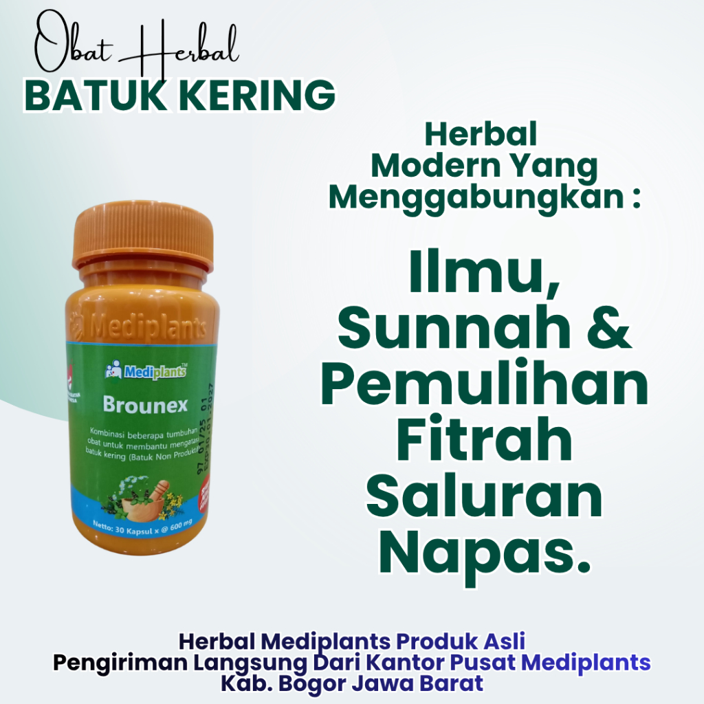 Brounex - Obat Batuk Kering Paling Ampuh - Obat Herbal Batuk Kering - Jamu Batuk Kering - Mediplants