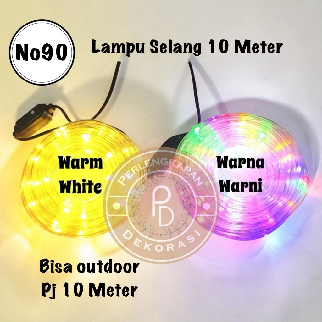 Dekorasi Natal Outdoor Lampu Selang 10 Meter LED