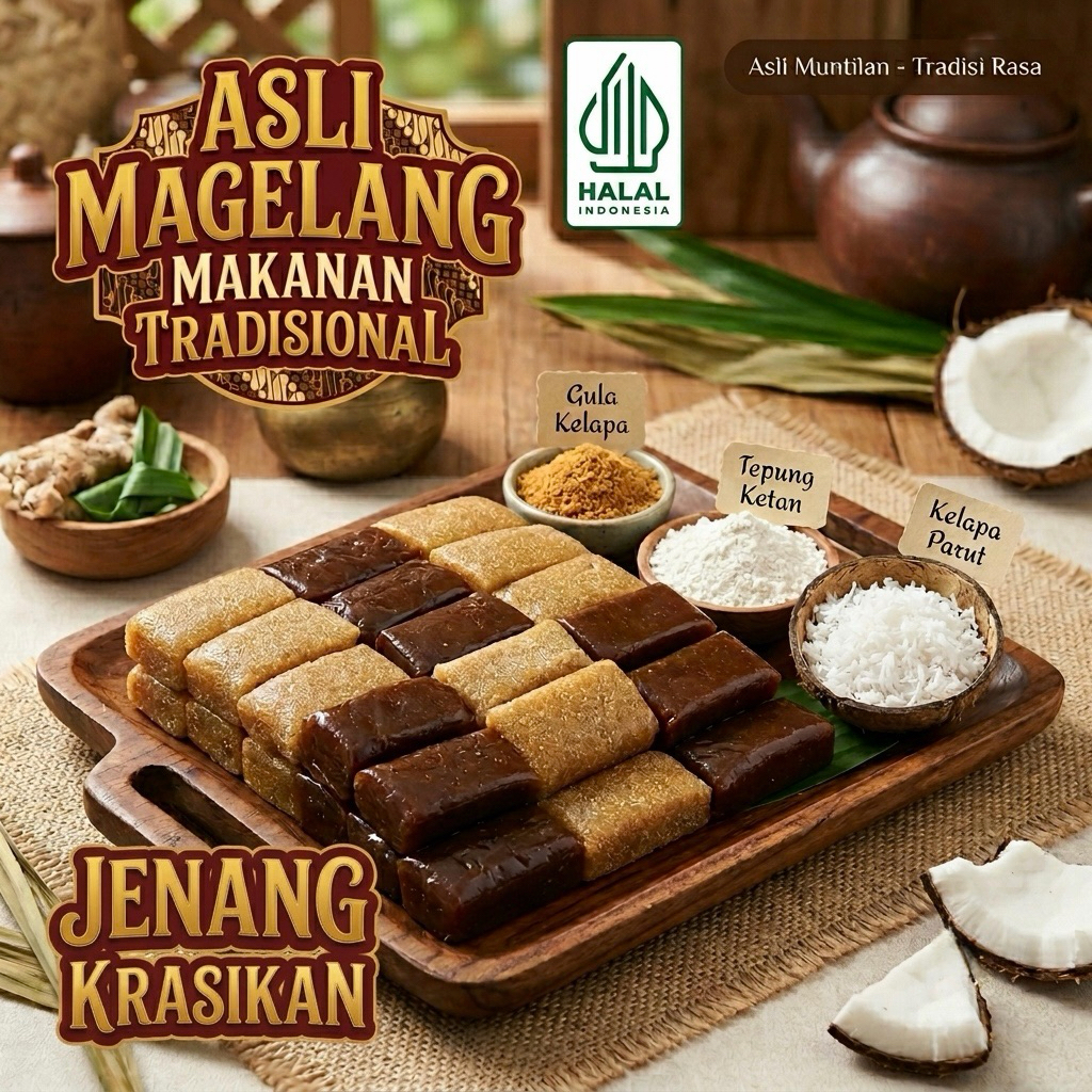 JENANG KRASIKAN 1 KG | JENANG KHAS MAGELANG JAWA TENGAH | MAKANAN TRADISIONAL | CAMILAN KHAS MAGELAN