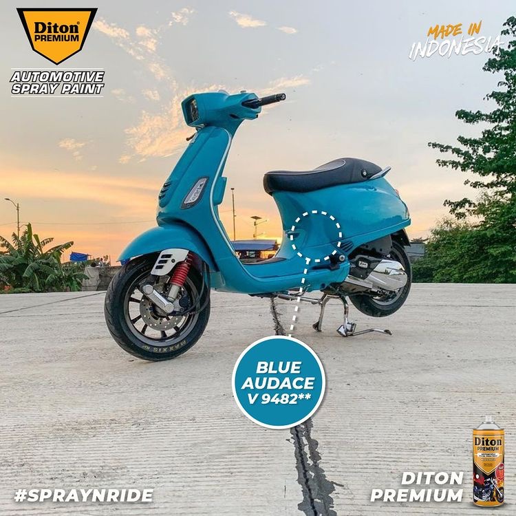 Pilox Diton Premium Blue Audace** Paket Blue Audace** || Cat Semprot Body Motor Rangka Motor&Velg Mo