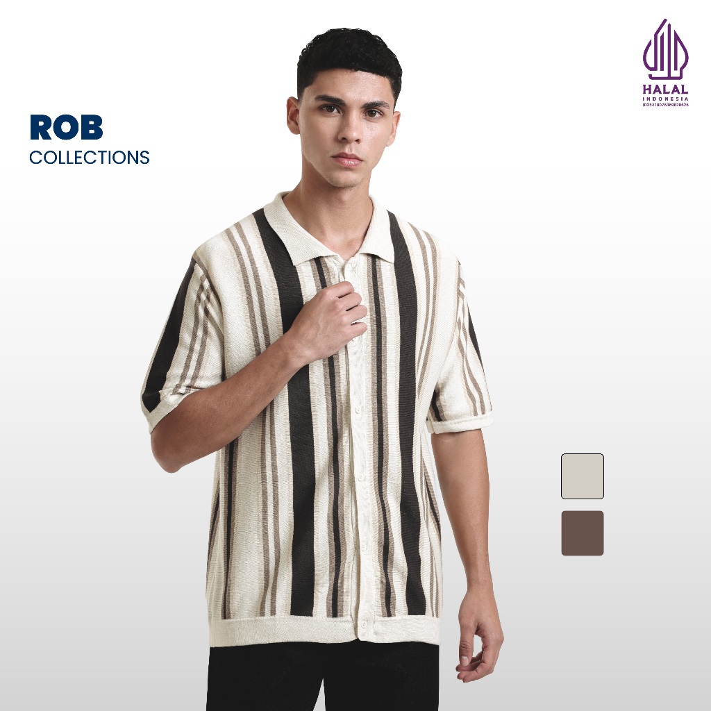 Emba Denim - Rob Kaos Polo Shirt Lengan Pendek Pria Rajut Regular Fit