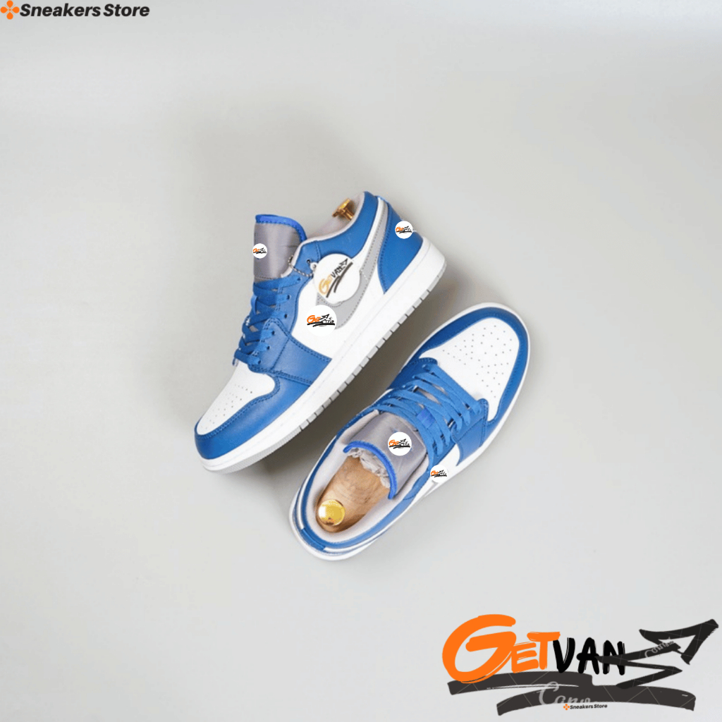 Sneakers Men's AJ1 Low Blue Silver Grey 100% Bnib 40 - 44