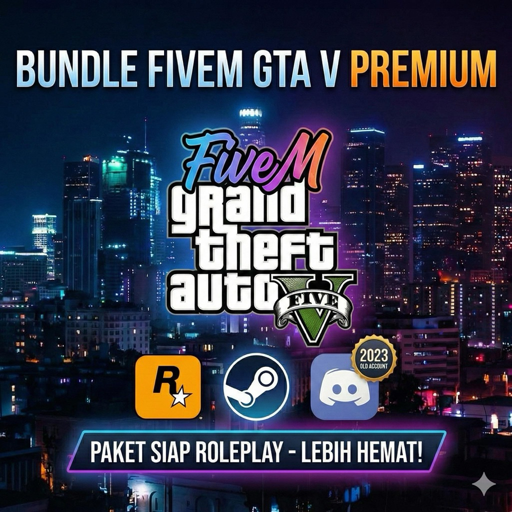 FiveM GTA V Premium - Paket Siap Roleplay | Grand Theft Auto V Rockstar Fivem