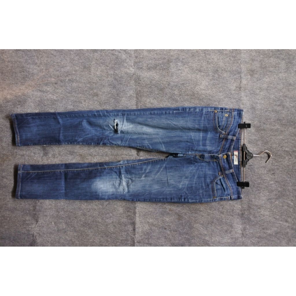 Celana Jeans Levi’s 571 slimfit DEFECT ripped jeans fading Original Vintage second preloved