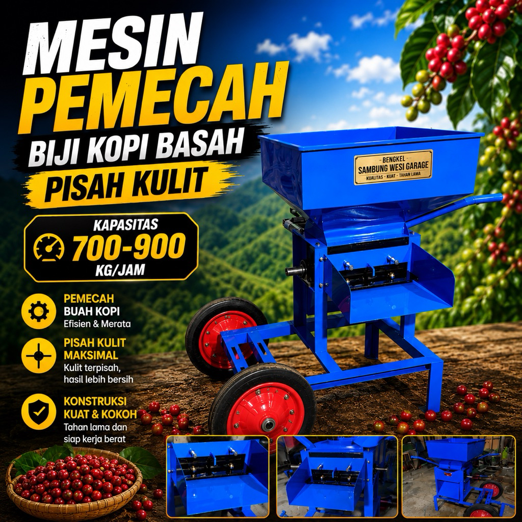 Mesin Huller Giling Kopi Basah Kulit Pisah