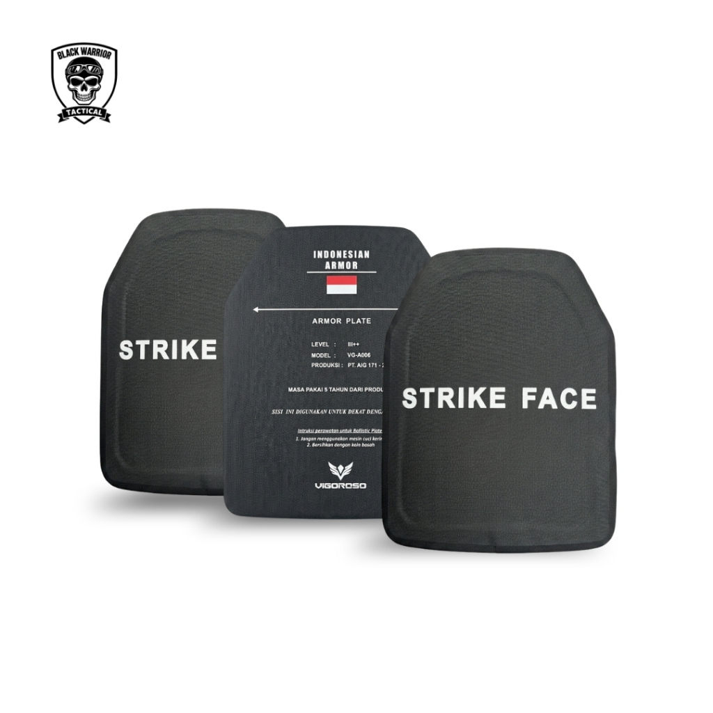 PLAT BAJA KEVLAR ARMOR PLATE BODYVEST TACTICAL 250 x 300 mm 1.77 kg J-FORCES STRIKE FACE - BLACK WAR