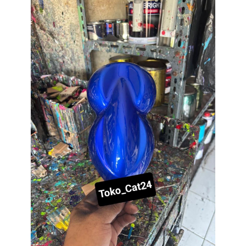 cat candy tone blue bahan pu/cat candy biru pu polyuretane 100%