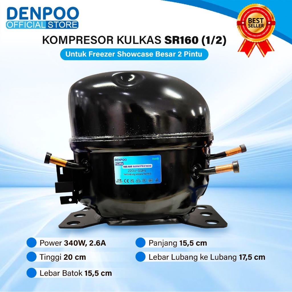 Kompresor kulkas Frezeer compressor showcase Freezer 1 pintu SR75 1/5