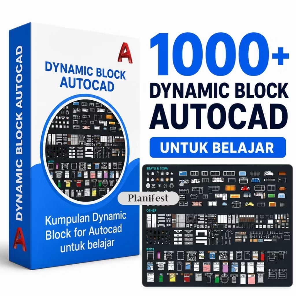 Kumpulan Dynamic Block AutoCAD DWG 2D Terlengkap Arsitektur Interior Sipil Siap Pakai File