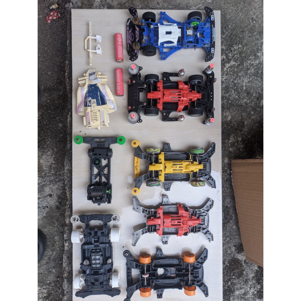 Paket Lengkap Tamiya Original, vintage chassis Zero 1991, MS, dumper dll