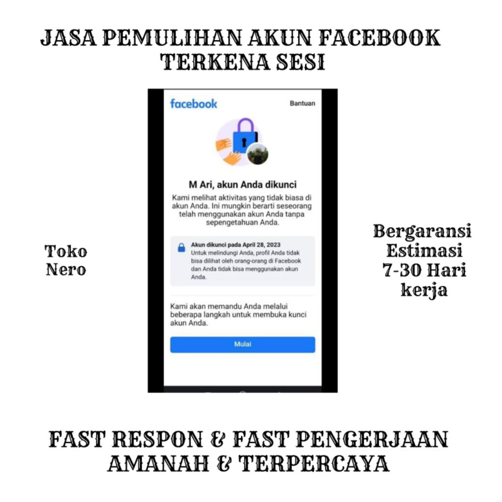 JASA PEMULIHAN AKUN FACEBOOK TERKENA SESI DENGAN FAST PENGERJAAN