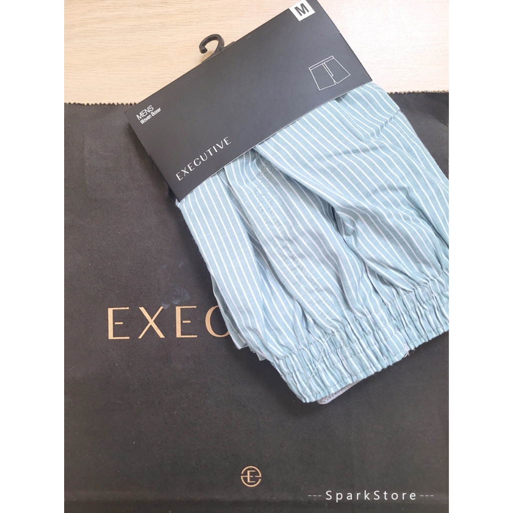 [NEW][BARU] The Executive Celana Boxer Katun Rajut Hijau Bergaris