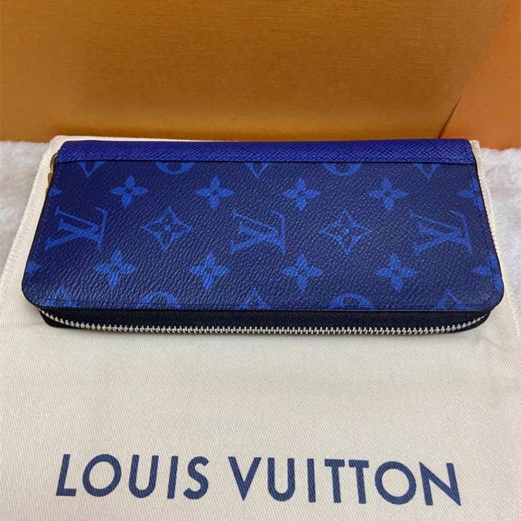 Tas tangan wanita Louis Vuitton bekas dari Prancis, model dompet panjang beritsleting M30447 Taïgara