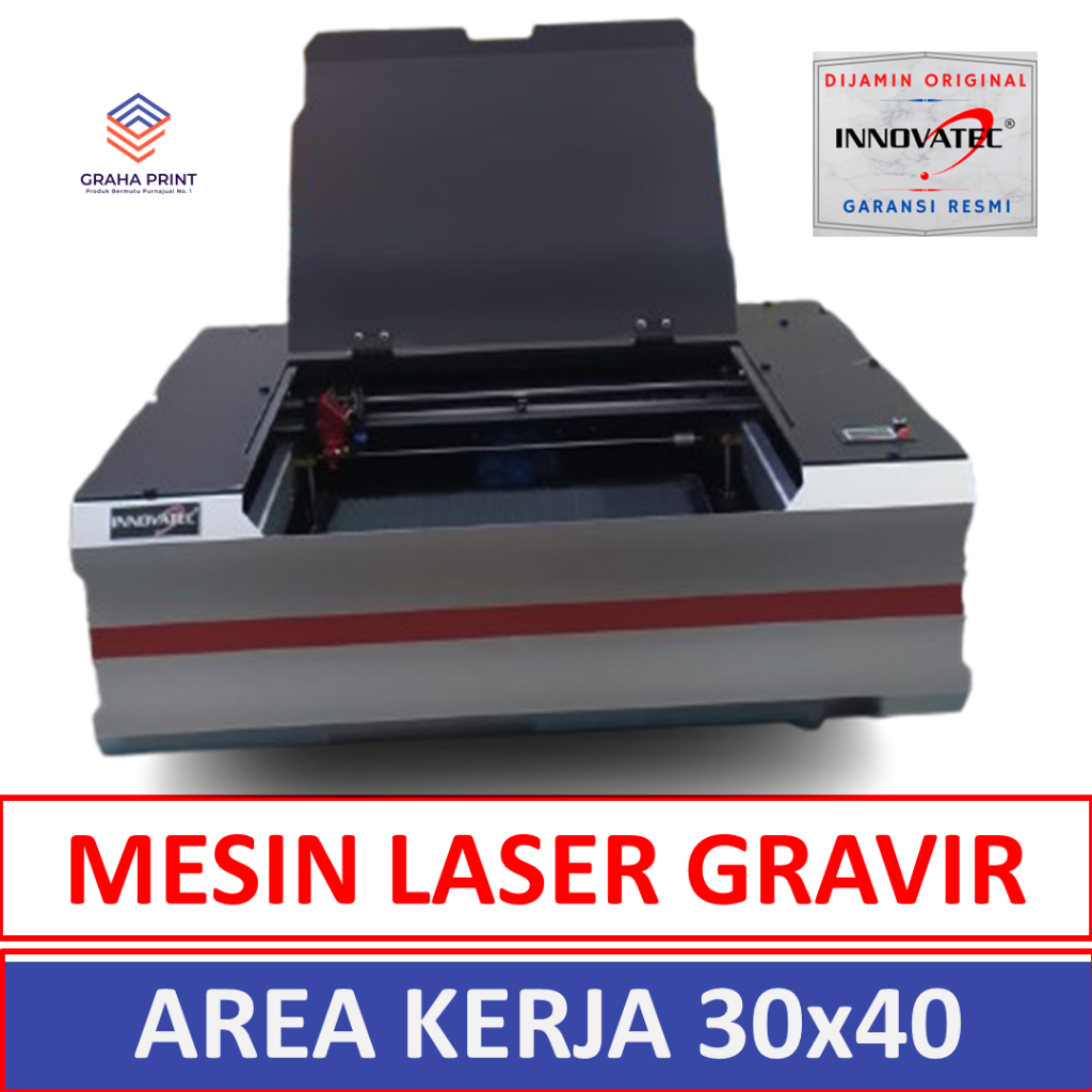 Mesin Laser Grafir 3040 Innovatec Laser Cutting Engraving CO2 40 Watt Ukir Acrylic Kayu MDF Plywood 