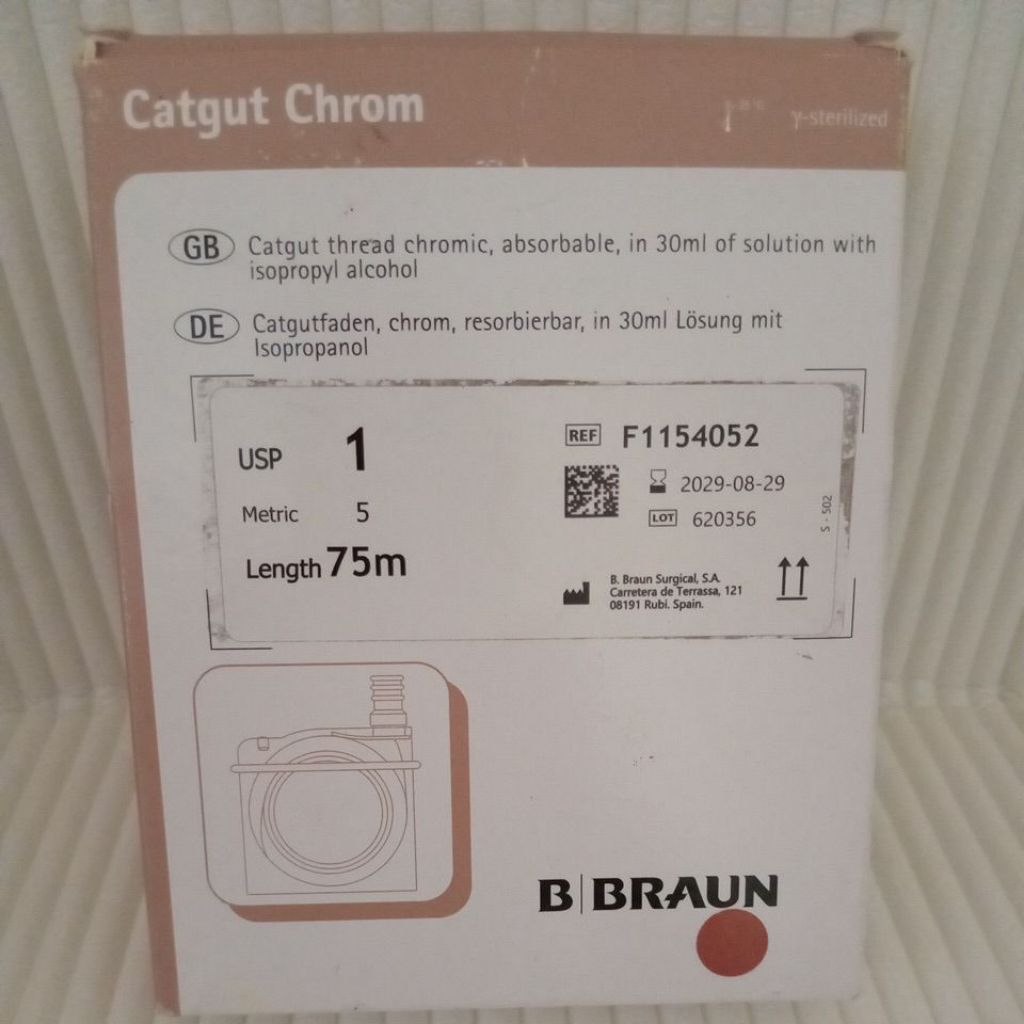 B Braun Catgut Chromic 1#Benang chromic 1/Cat gut Chromic 1/Benang Jahit Braun