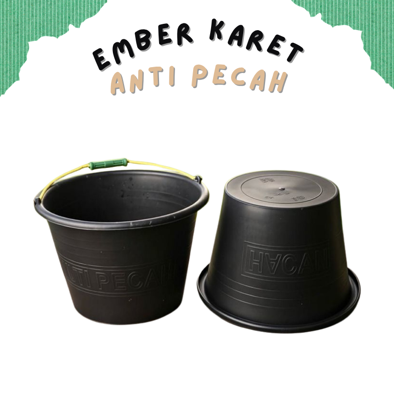 Ember Karet Hitam Tebal Ukuran 22 Diameter 34cm/Ember Karet Tebal Anti Pecah