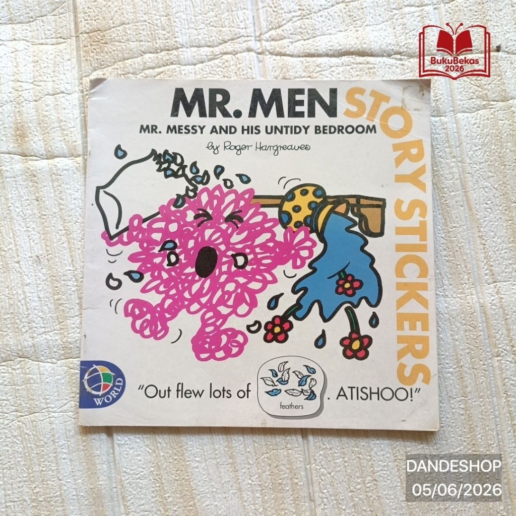 Mr. Men Story Stickers - Mr. Messy and his untidy Bedroom - Buku Cerita Anak BAHASA INGGRIS Bekas Pr