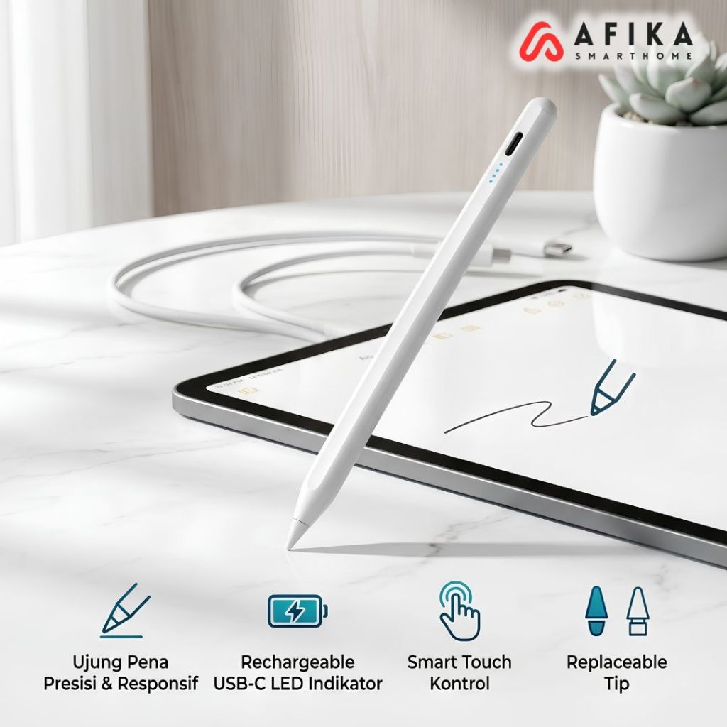 Stylus Pen Magnetic Universal Tahan Lama Pen Tablet Android iPad iPhone Windows Touchscreen Ujung Ti