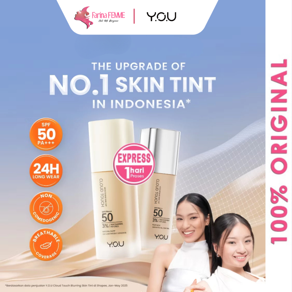 FEMME || Y.O.U Cloud Touch 3% Niacinamide Brightening | Acne Defense Skin Tint Spf50 Pa+++ - YOU | L