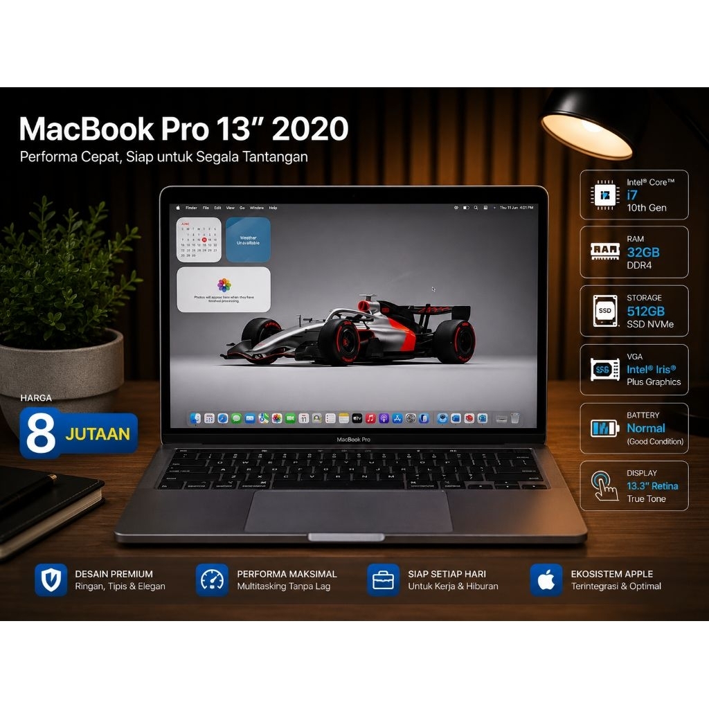 MACBOOK PRO 13 2020 CTO | CORE I7 | RAM 32GB | SSD 512GB | GOOD
