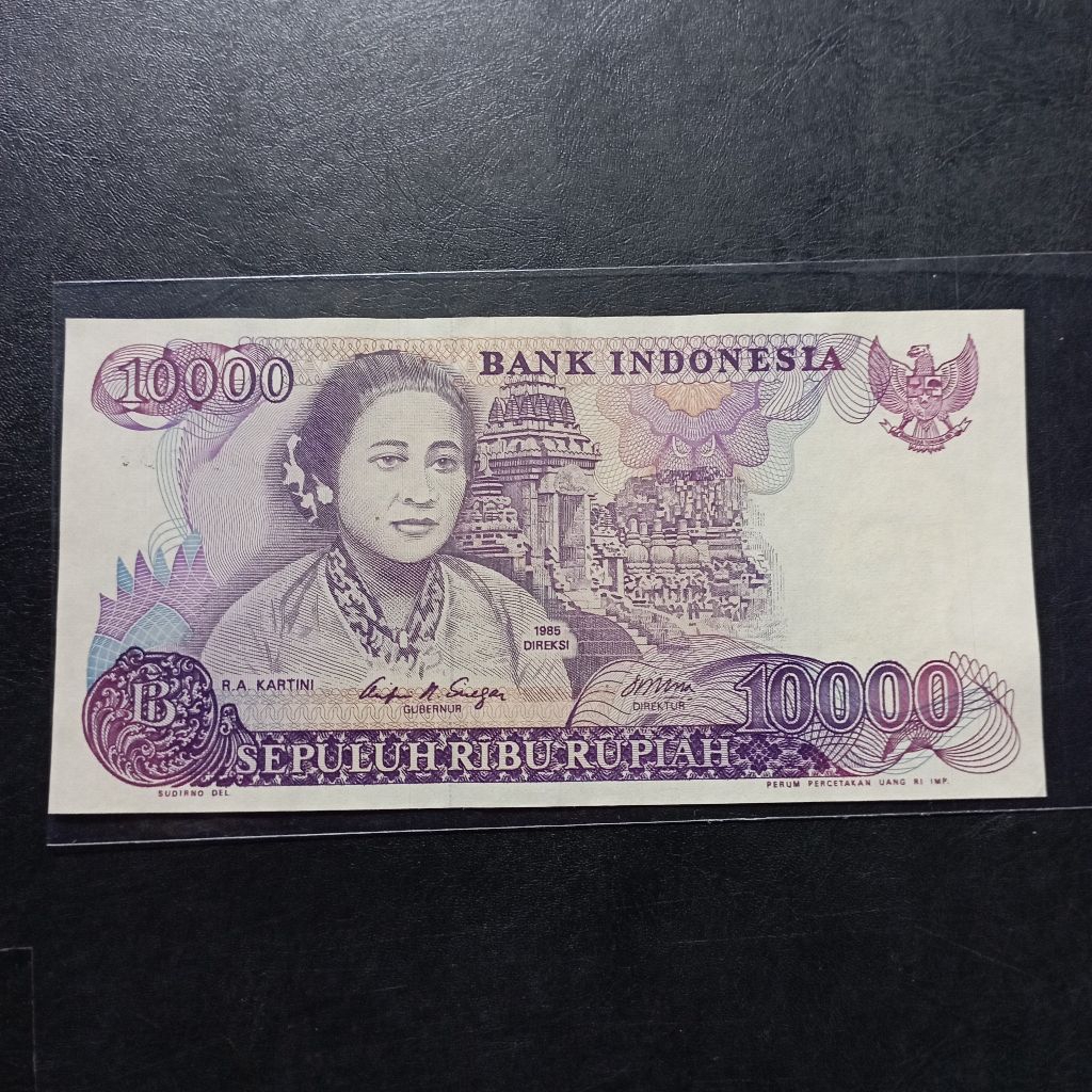 uang kertas 10000 kartini tahun 1985 seperti baru asli