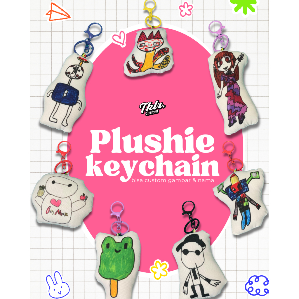 Plushie keychain custom/gantungan kunci custom/souvenir ulang tahun