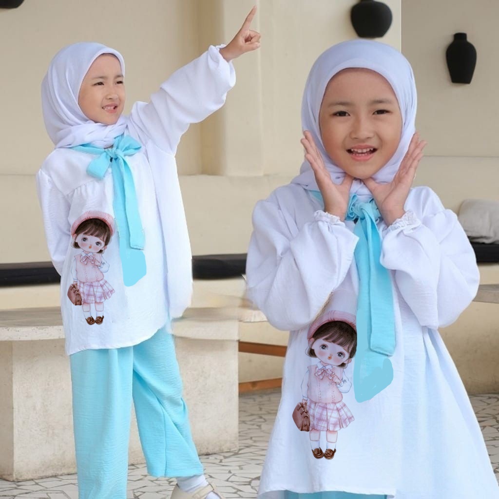 Setcel Anak Perempuan Import Bahan Airflow Setelan Kids Sablon SPY x FAMILY Anya Size 5 Tahun Sampai