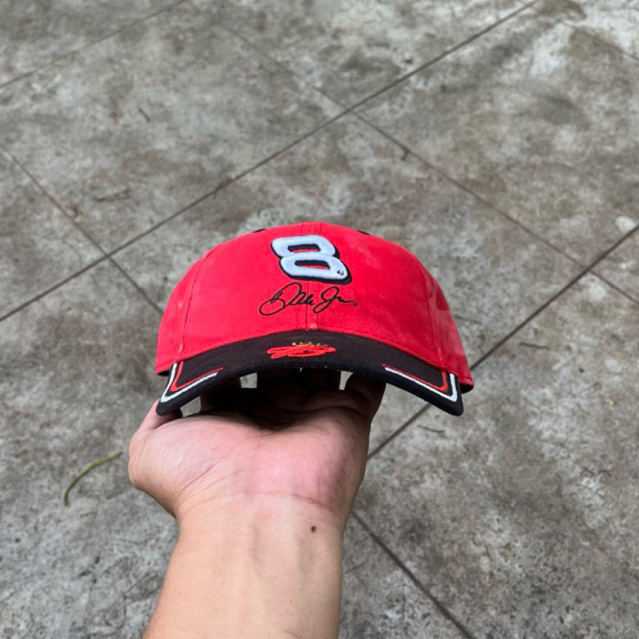 Dale Earnhardt Jr #8 Budweiser Embroidered Hat Red & Black Cap Adjustable