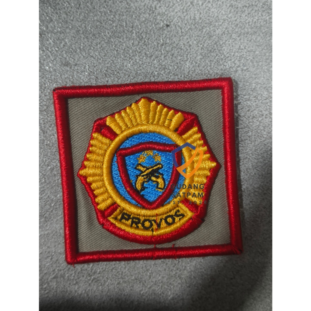 Bet Provos (Persegi Logo) - Bet Baju Timbul PROVOS - Badge Timbul Baju PROVOS - Atribut Logo Provos 