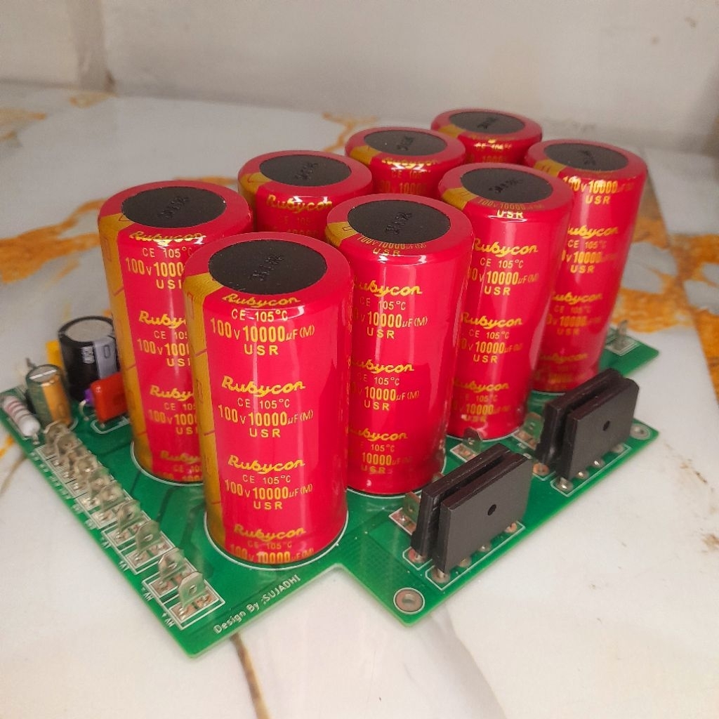 Kit psu 8 elco plus softstart class H elco 100v 10000uf rubycon usr original 1set