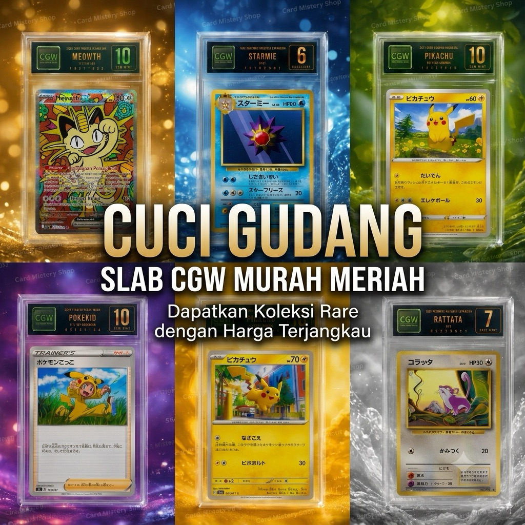 [CUCI GUDANG] POKEMON CARD SLAB CGW ORIGINAL | Graded Card Koleksi TCG Langka