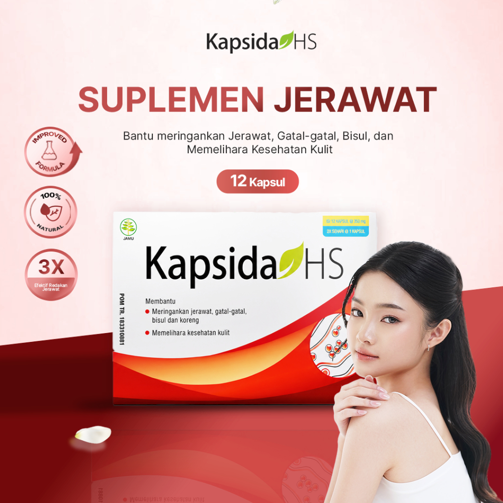 Suplemen Kapsul Herbal untuk Kesehatan Kulit Atasi Jerawat Gatal Bisul Alergi Bekas Jerawat Punggung