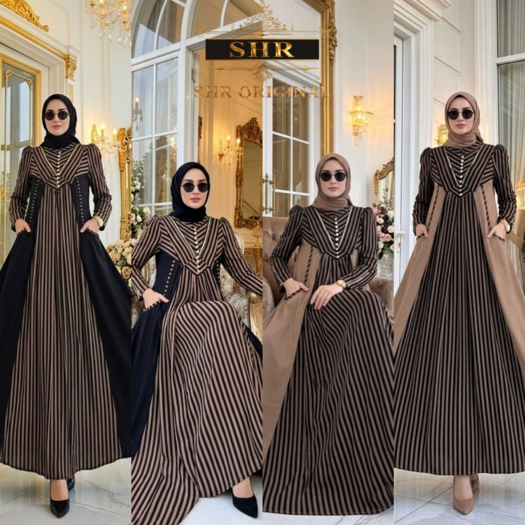SHR MAXI DRESS GAMIS SAKU WOLLFIS SHR TERBARU SHR VIRAL SHR CANTIK