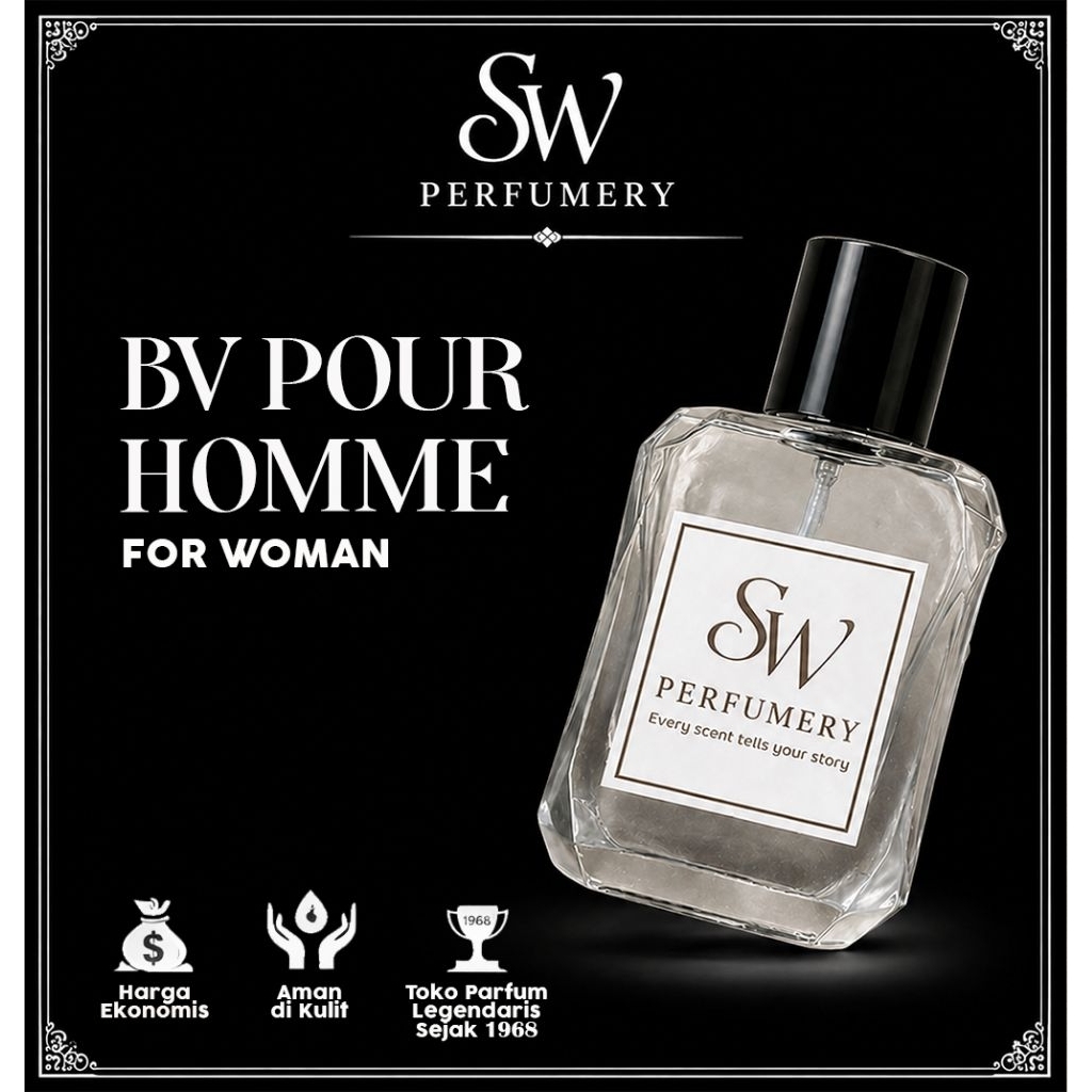 Parfum Pria BV Pour Homme Parfume Cowok-SW Perfumery Jogja Tahan Lama 24 Jam