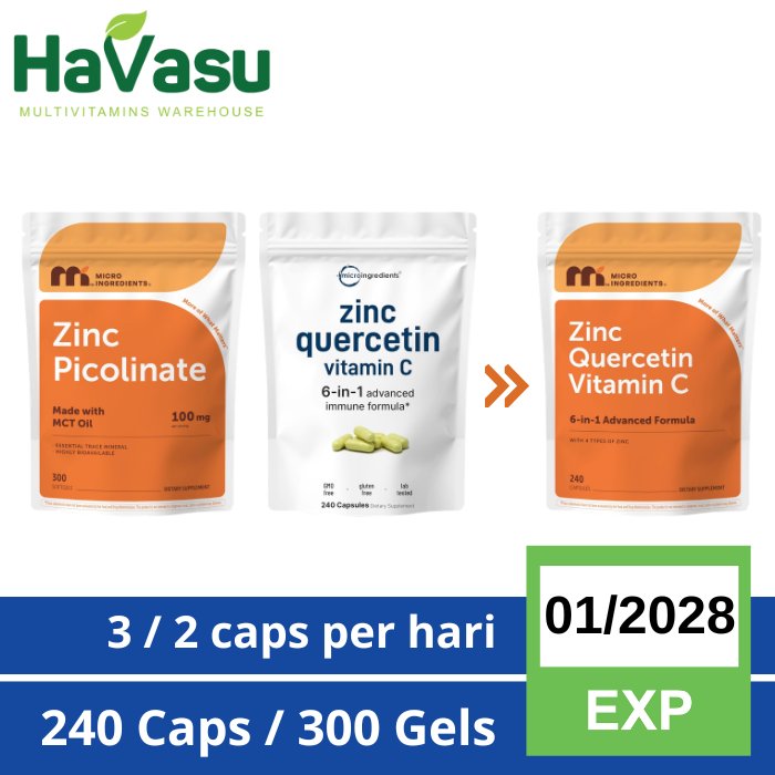 Microingredients Micro Ingredients Zinc Quercetin Vitamin C Complex / Advanced Quercetin Zinc Picoli