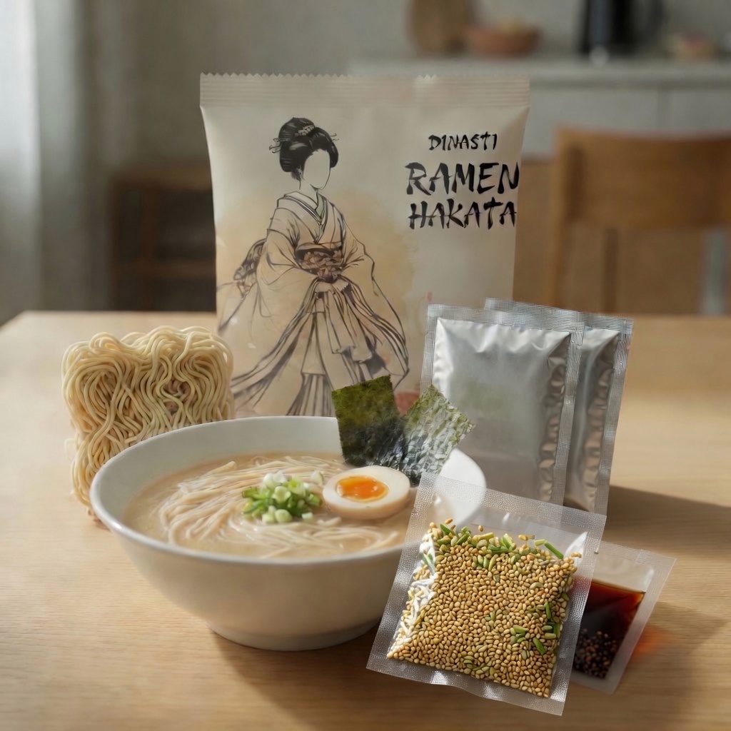 Dinasti Mie ramen Instan Kering -  Mie ramen instan  Hakata style / Mie oven / Mie sehat Halal