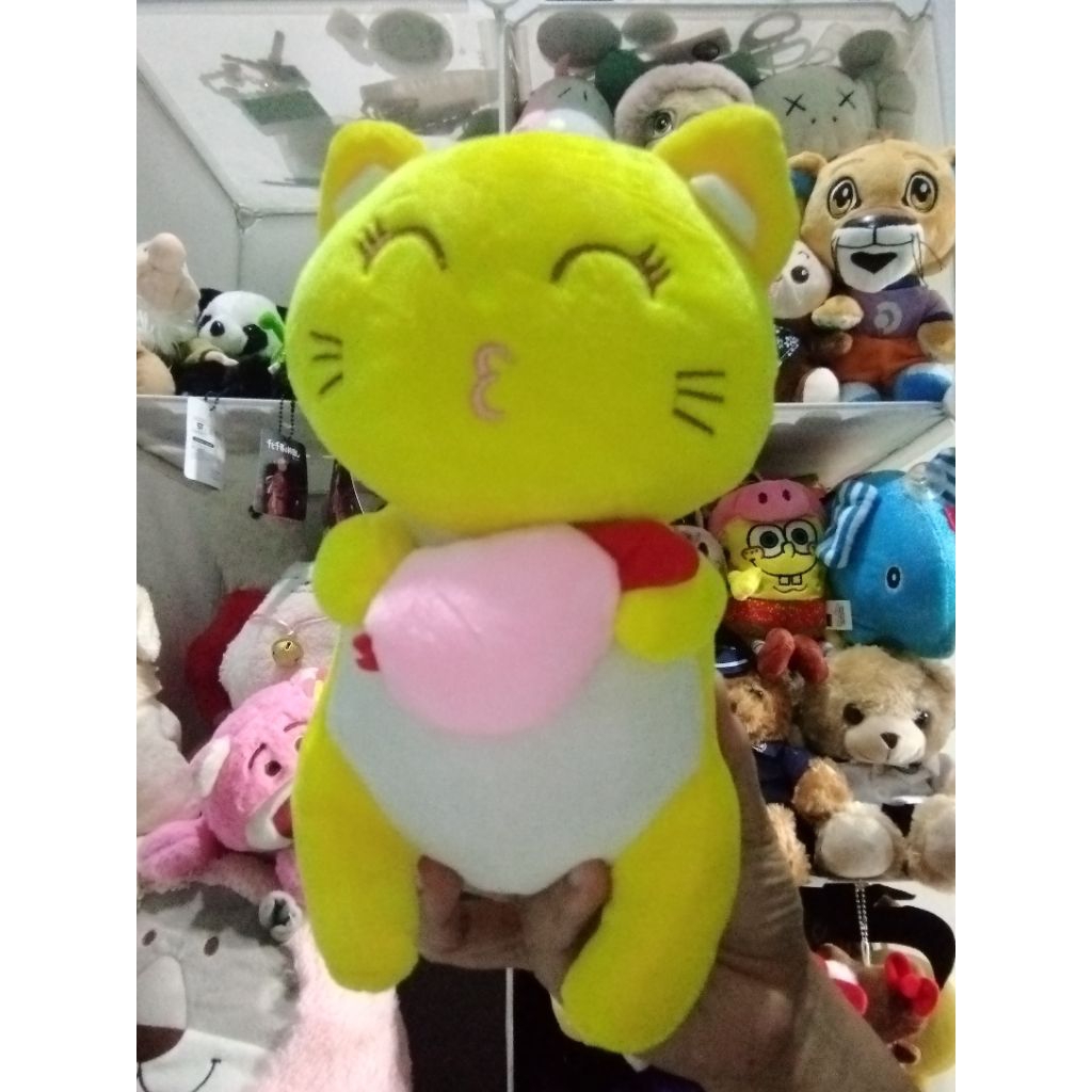 boneka kucing gemoy bahan miniso lembut