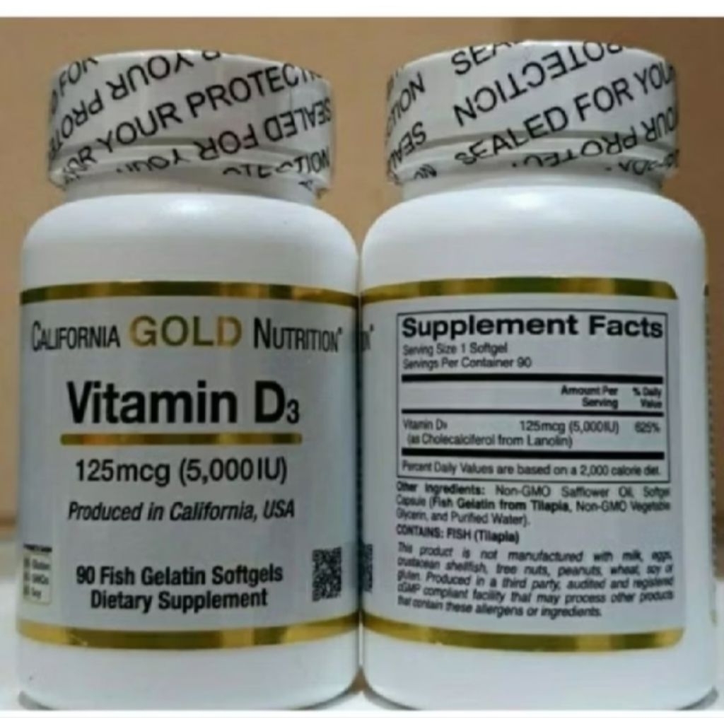 Vitamin D3 Vit D-3 5000IU 90 Softgels California Gold Nutrition Ori USA Vit D3 5000 iu