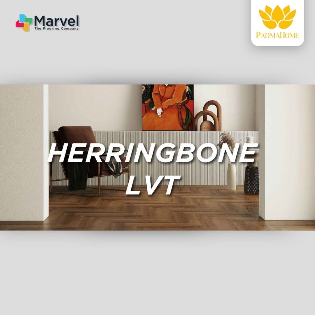 Marvel Flooring LVT SPC Herringbone Series Lantai Kayu 3mm