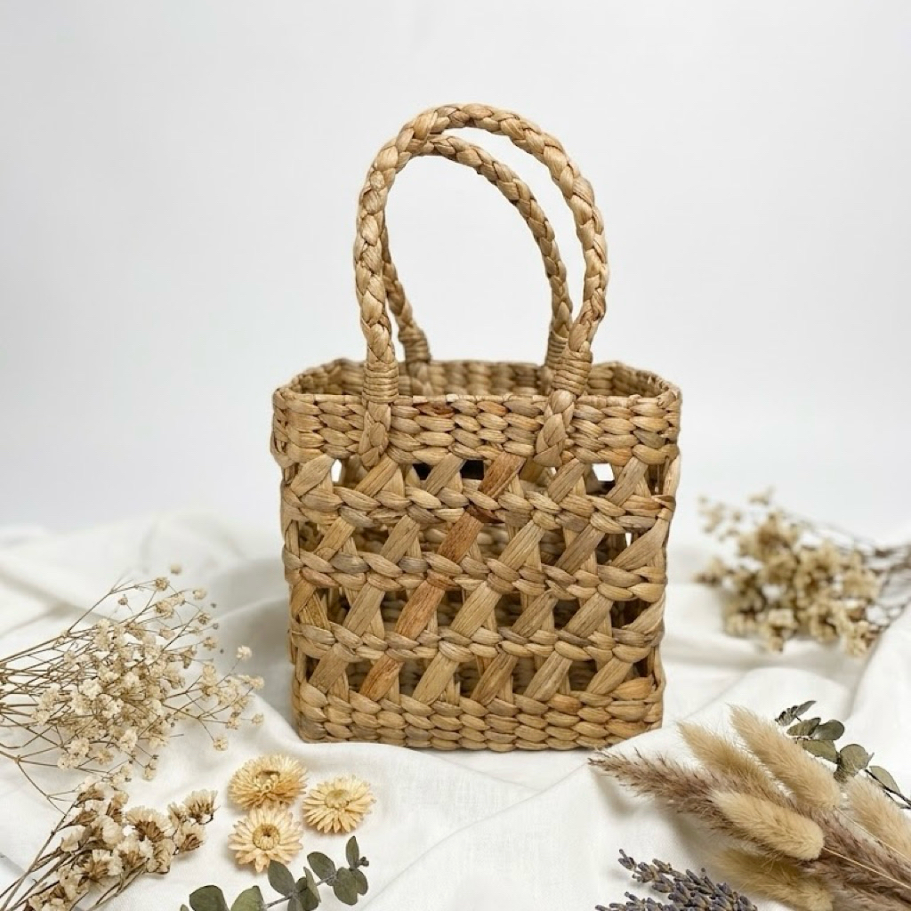 Tas Anyaman Eceng Gondok / Tas Anyaman Hampers / Tas Hampers Aesthetic / Tas Hampers Bridesmaid / Ta
