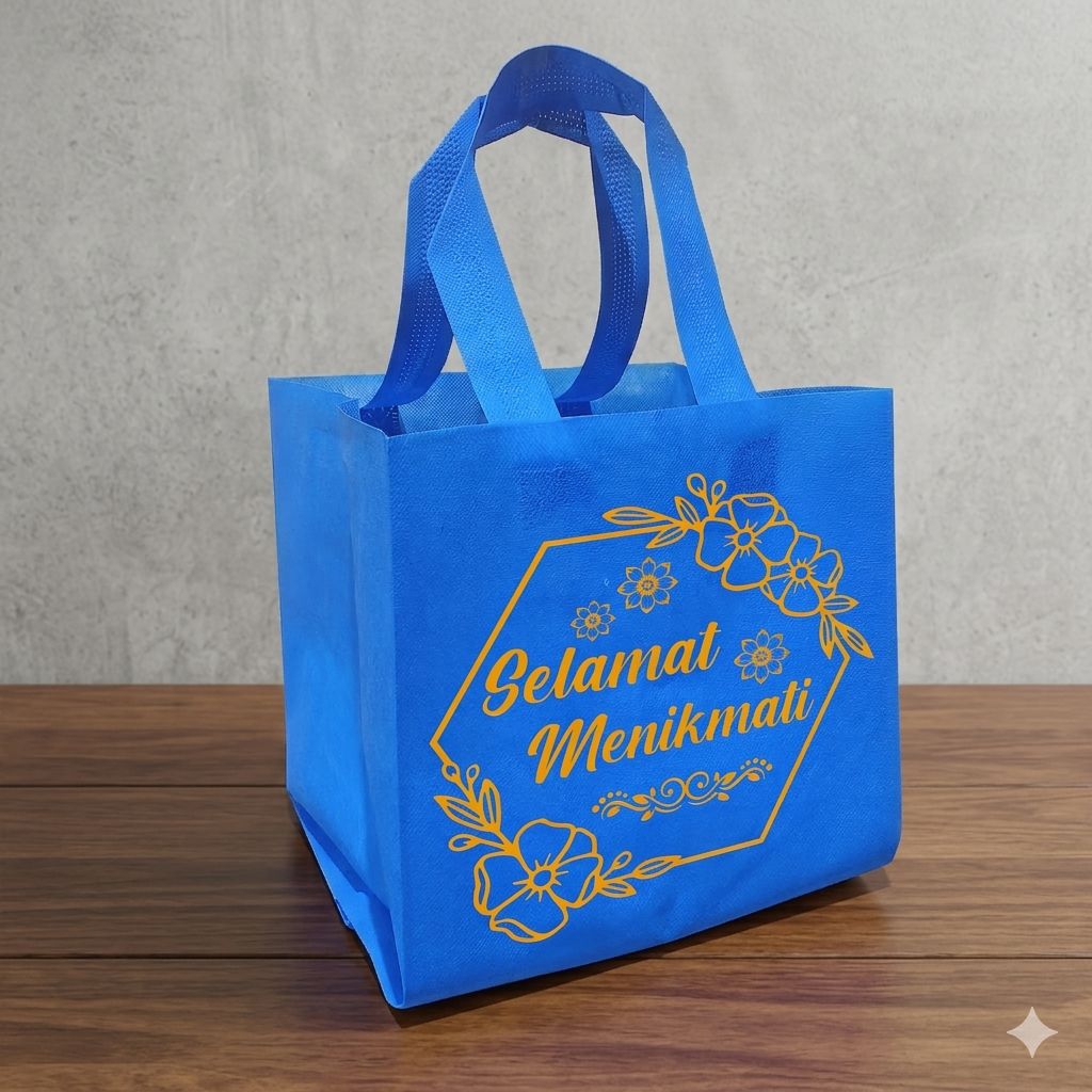Tas Box Hajatan 20x20 & 22x22 Tas Spunbond sablon Goodiebag Sablon