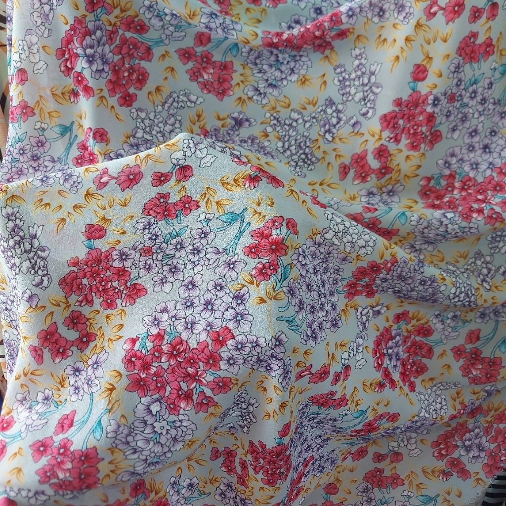 kain Ceruti motif premium  - kain Ceruti motif bunga  - kain sifon ceruti meteran  - tr