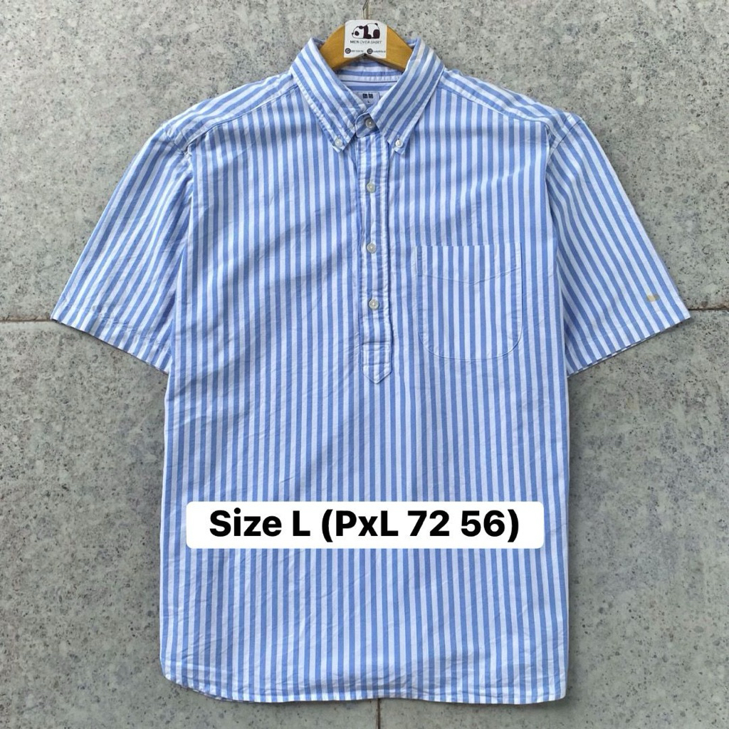 Kemeja Salur Oxford Uniqlo