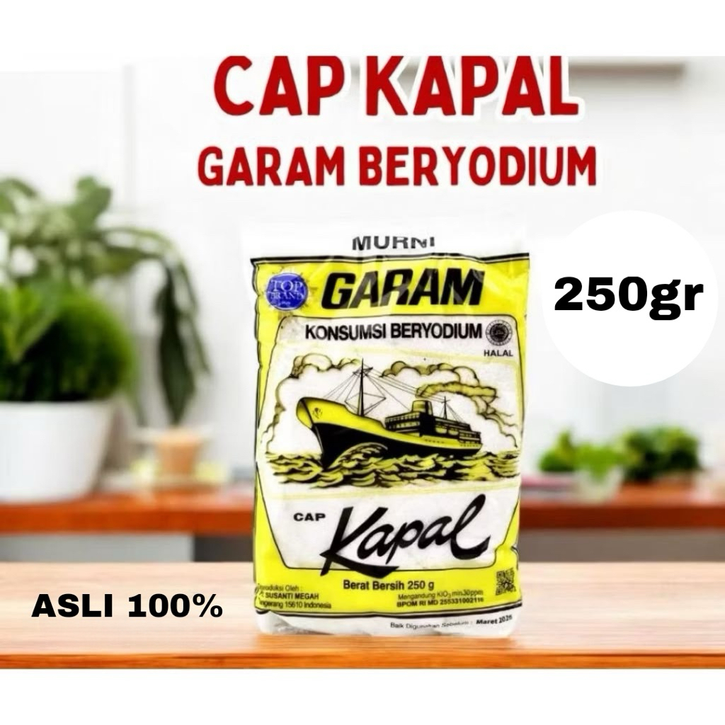COD garam dapur / Garam Beryodium Cap Kapal 250g - Garam Dapur Beryodium Praktis untuk Memasak