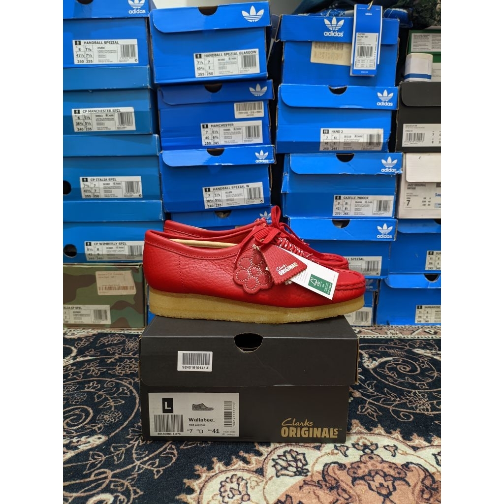 CLARKS Wallabee Red Leather New