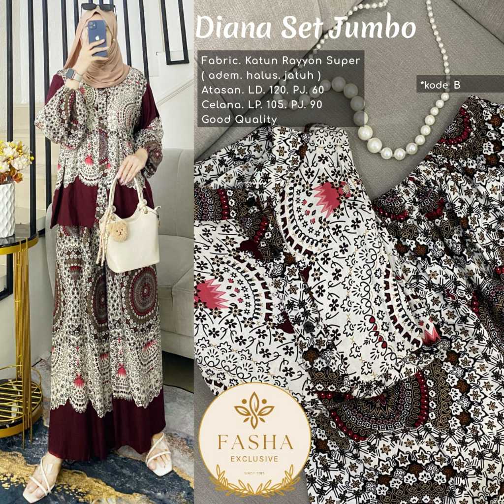 Pakaian Wanita HQ DIANA SET JUMBO From fASHA FASHION STORE