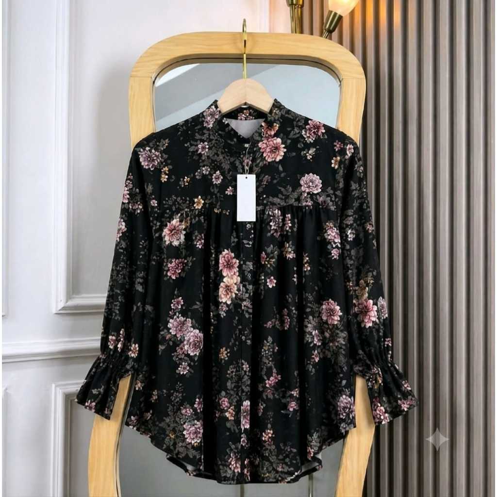 Blouse Rayon Viscose Premium - Atasan Wanita Motif Bunga